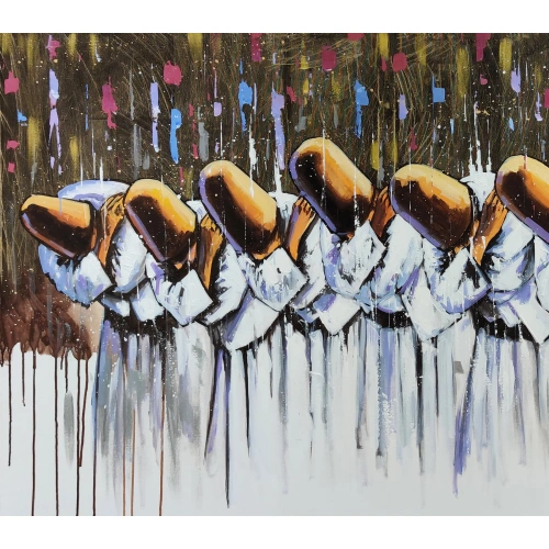Selam Veren Dervişler Kanvas Tablo 100x150 cm