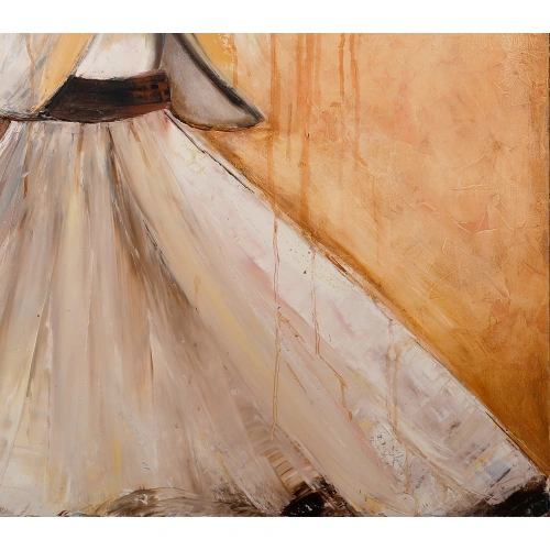 Semazen Derviş Figürlü Yağlı Boya Tablo 100x100 cm