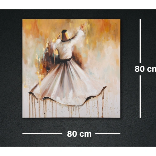 Semazen Figürlü 2li Set İslami Tablo 80x80cm