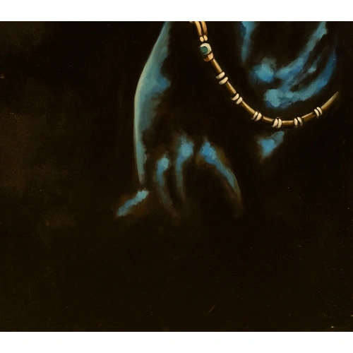 Siyah At Kanvas Tablo 60x140 cm