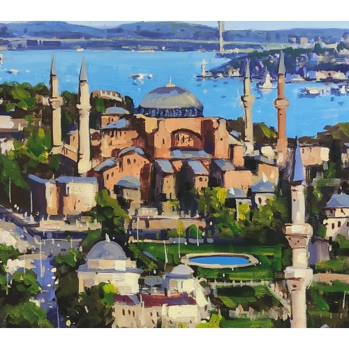 Sultanahmet Meydanı ve Aya Sofya Yağlı Boya Tablo 70x100 cm