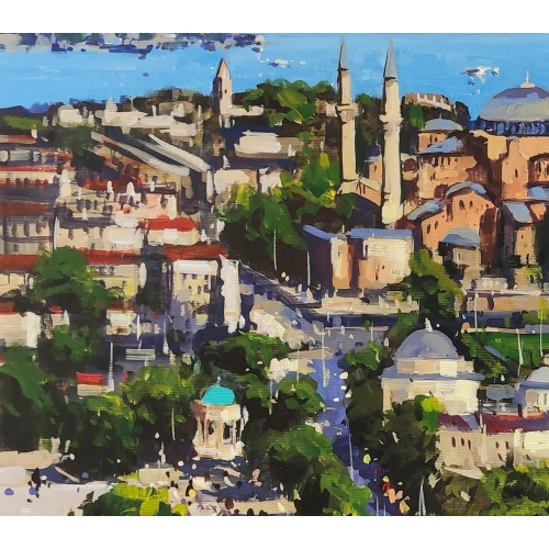 Sultanahmet Meydanı ve Aya Sofya Yağlı Boya Tablo 70x100 cm