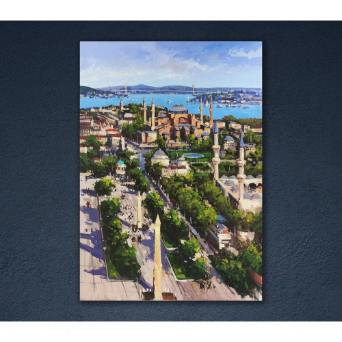 Sultanahmet Meydanı ve Aya Sofya Yağlı Boya Tablo 70x100 cm