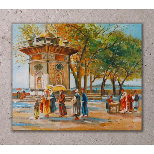 Üsküdar Çeşmesi Eski İstanbul Yağlı Boya 50x60 cm