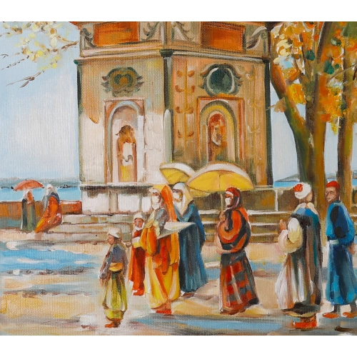 Üsküdar Çeşmesi Eski İstanbul Yağlı Boya 50x60 cm