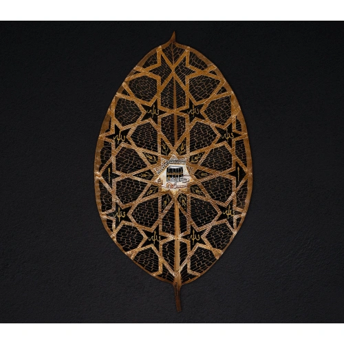 Yıldız Motifli Kabe Kapısı Yaprak Sanatı 36x42 cm
