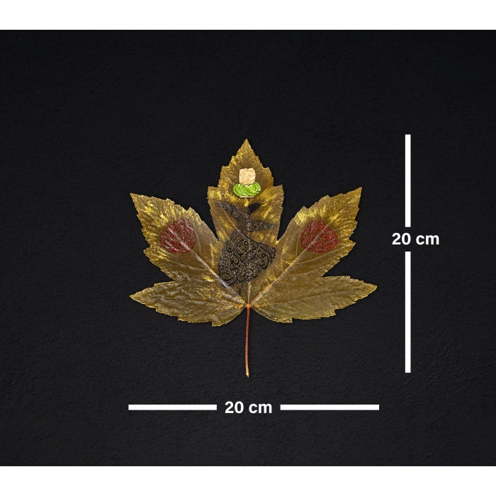 Gül Motifli Mevlana Semazen Yaprak Sanatı 20x20 cm