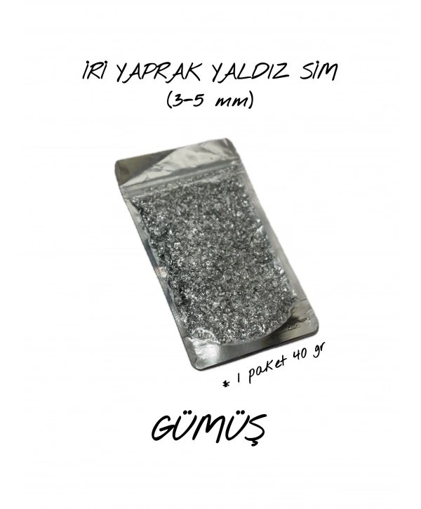 GÜMÜŞ İRİ YAPRAK YALDIZ SİM (3-5 mm) 40 gr