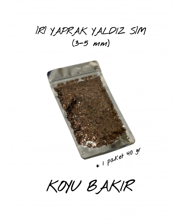 KOYU BAKIR İRİ YAPRAK YALDIZ SİM (3-5 mm) 40 gr