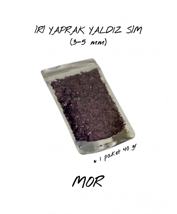 MOR İRİ YAPRAK YALDIZ SİM (3-5 mm) 40 gr