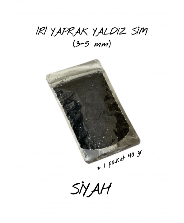 SİYAH İRİ YAPRAK YALDIZ SİM (3-5 mm) 40 gr