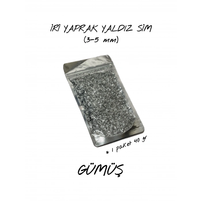 GÜMÜŞ İRİ YAPRAK YALDIZ SİM (3-5 mm) 40 gr