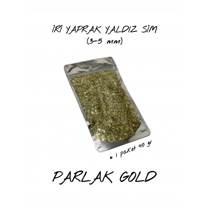 PARLAK GOLD İRİ YAPRAK YALDIZ SİM (3-5 mm) 40 gr