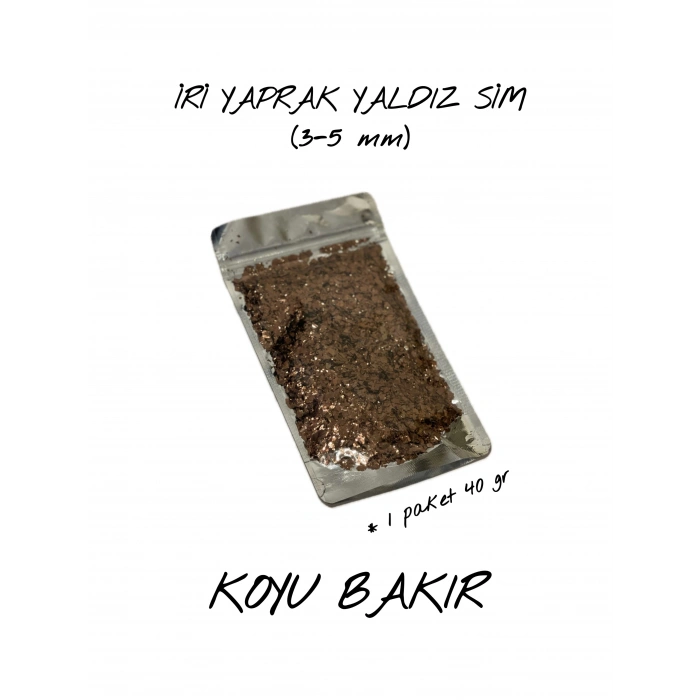 KOYU BAKIR İRİ YAPRAK YALDIZ SİM (3-5 mm) 40 gr