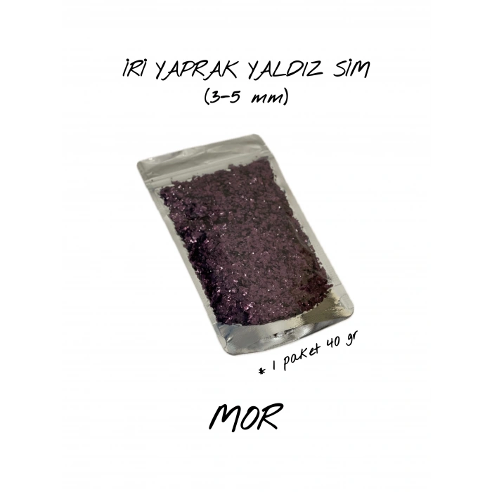 MOR İRİ YAPRAK YALDIZ SİM (3-5 mm) 40 gr