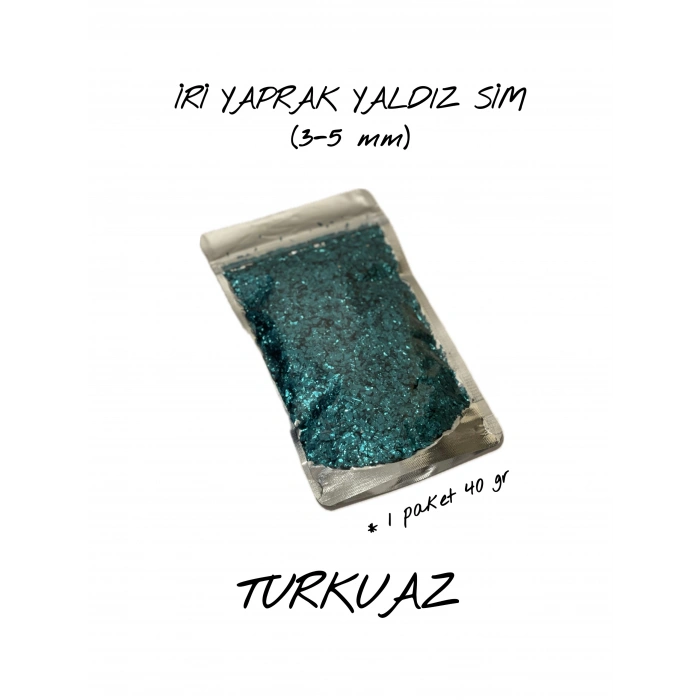 TURKUAZ İRİ YAPRAK YALDIZ SİM (3-5 mm) 40 gr