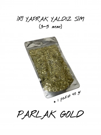 PARLAK GOLD İRİ YAPRAK YALDIZ SİM (3-5 mm) 40 gr
