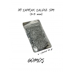 GÜMÜŞ İRİ YAPRAK YALDIZ SİM (3-5 mm) 40 gr