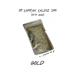 GOLD İRİ YAPRAK YALDIZ SİM (3-5 mm) 40 gr