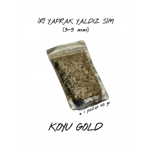 KOYU GOLD İRİ YAPRAK YALDIZ SİM (3-5 mm) 40 gr
