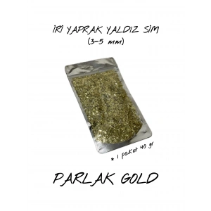 PARLAK GOLD İRİ YAPRAK YALDIZ SİM (3-5 mm) 40 gr
