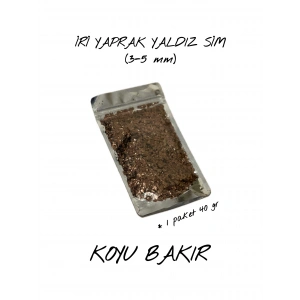 KOYU BAKIR İRİ YAPRAK YALDIZ SİM (3-5 mm) 40 gr