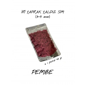 PEMBE İRİ YAPRAK YALDIZ SİM (3-5 mm) 40 gr
