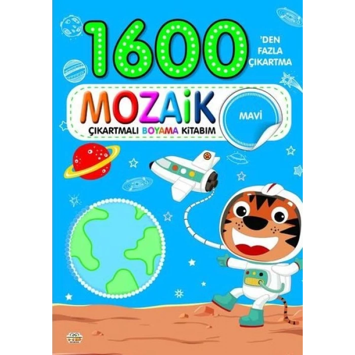 1600 Mozaik Çıkartmalı Boyama Kitabım Mavi Kitap