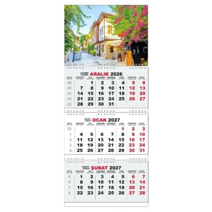 2027 Gemici Duvar Takvimi - Antalya Kaleiçi