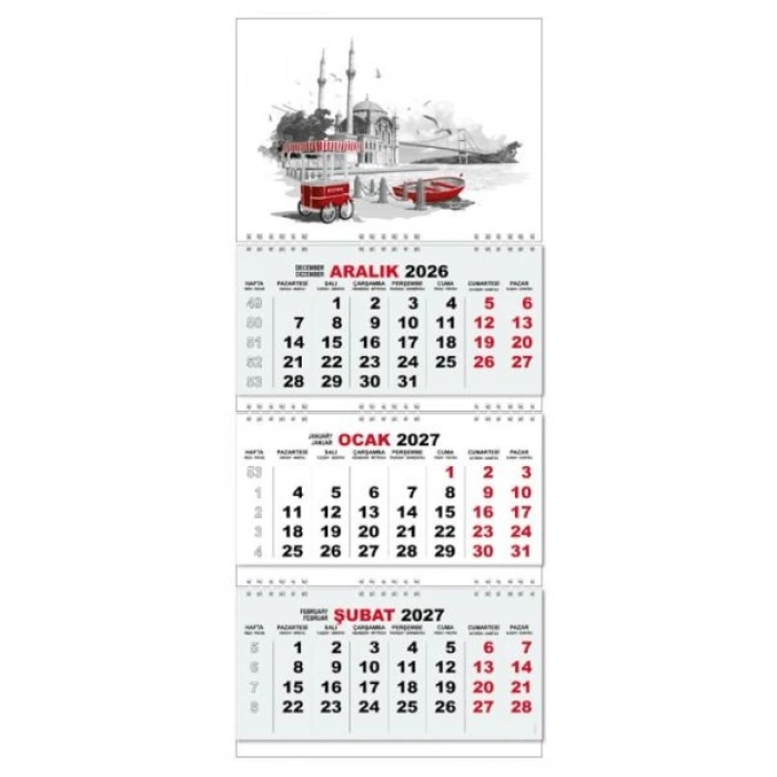2027 Gemici Duvar Takvimi - Ortaköy