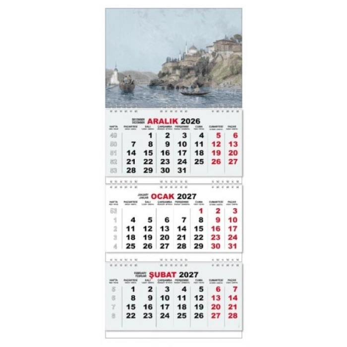 2027 Gemici Duvar Takvimi - Sandal Sefası