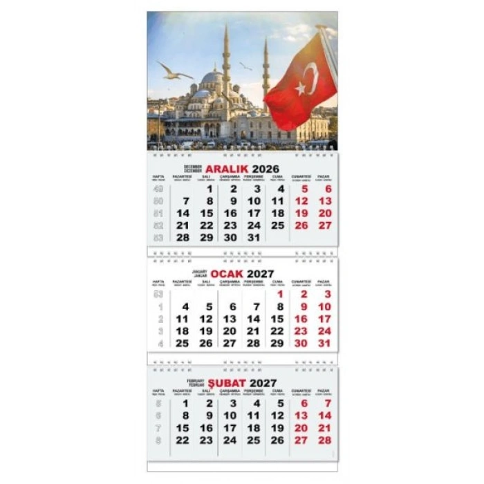 2027 Gemici Duvar Takvimi - Yeni Camii