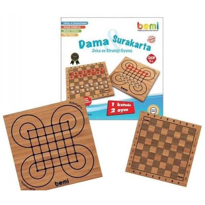 Ahşap Tabla Surakarta ve Dama Oyunu