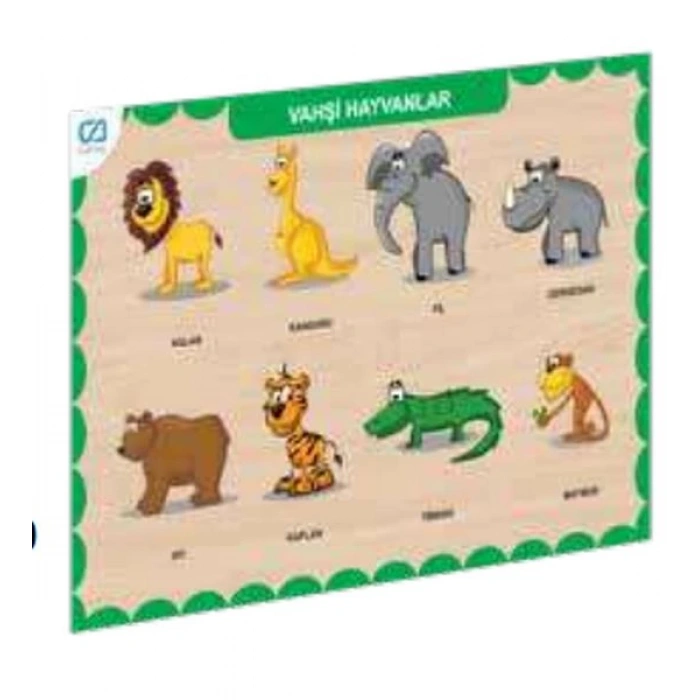 Ahşap Vahşi Hayvanlar Eğitici Set