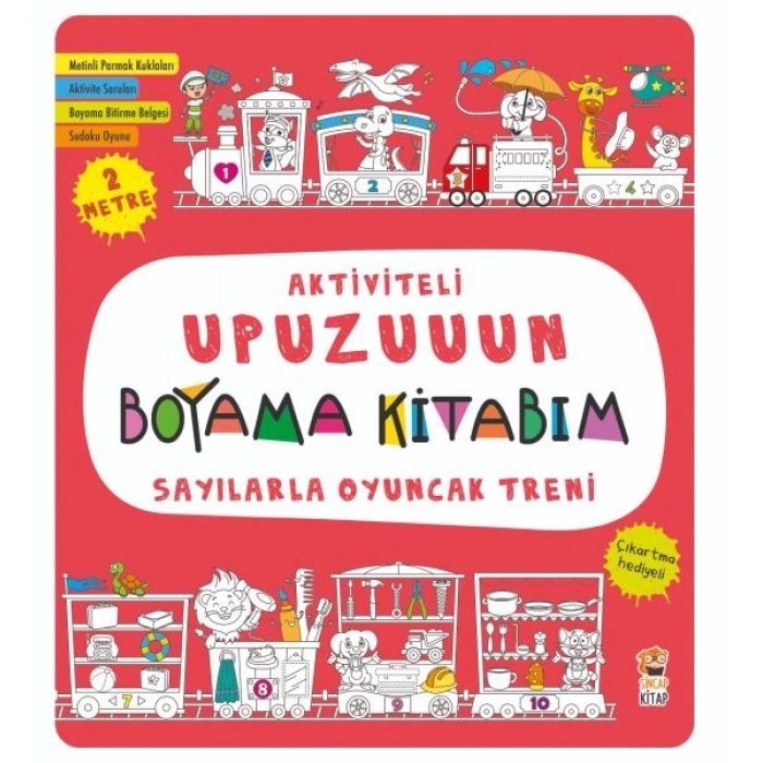 Aktiviteli Upuzuuun Boyama Kitabım - Sayılarla Oyuncak Treni