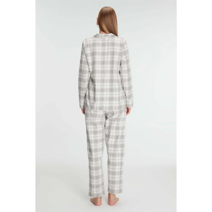 Anıl Kare Desenli Pamuklu Gömlek Pijama Takımı