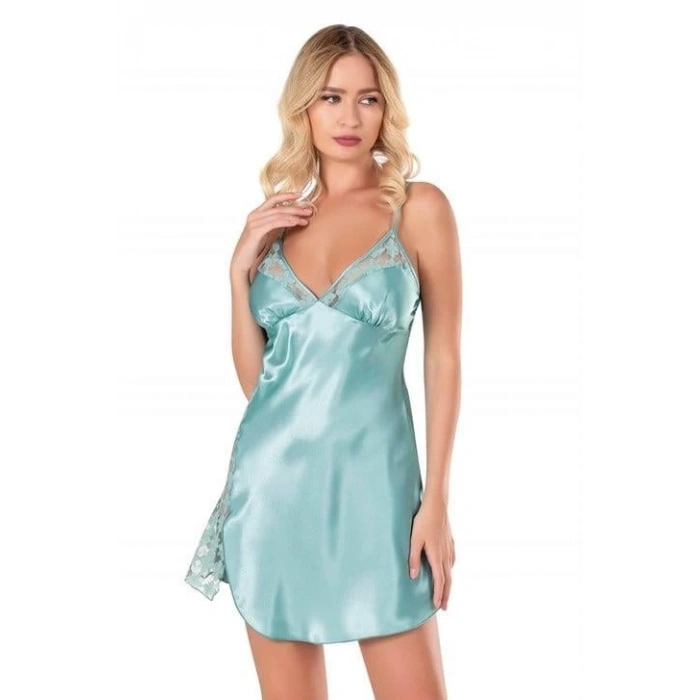 Arias Closet Aqua Saten Gecelik 8117