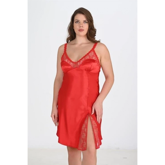 Arias Closet Büyük Beden Kırmızı Gecelik 2102