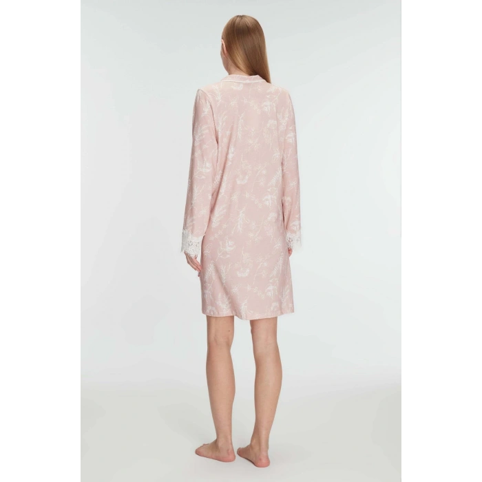 Arias Closet Cotton Modal Uzun Kol Gecelik