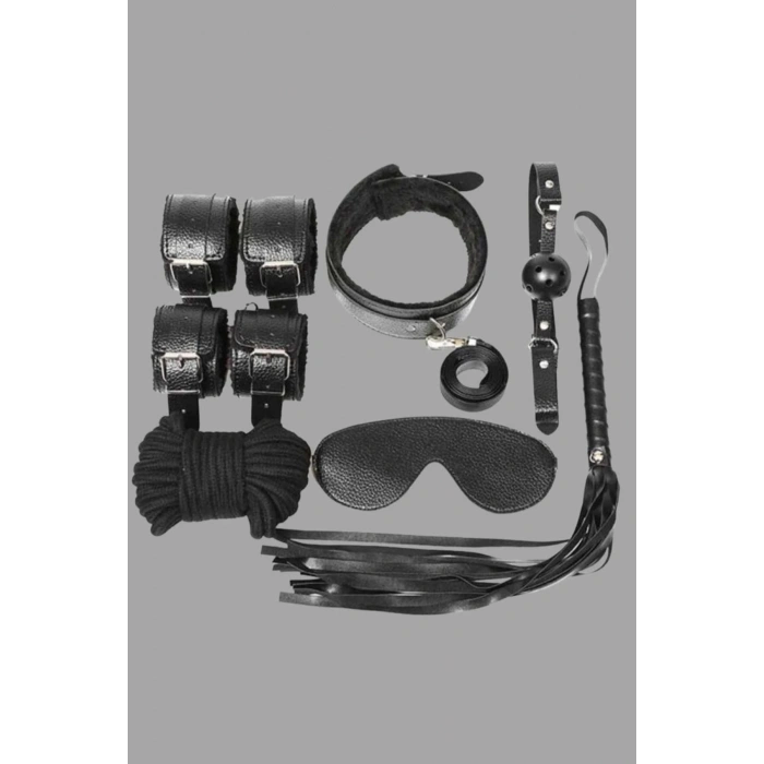 Arias Closet Kol Bacak İp Maske Kelepce Ağız Topu Kople Deri Set