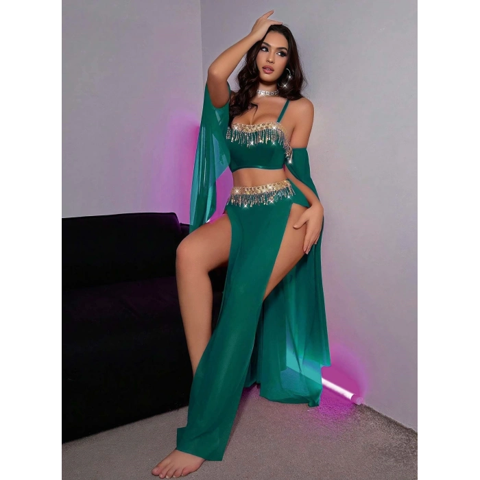 Arias Closet Özel Tasarım Yeşil Dansöz Kostümü