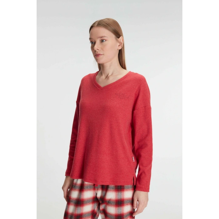 Arias Closet Pamuklu Kışlık Kare Desenli Uzun Kol Pijama Takımı