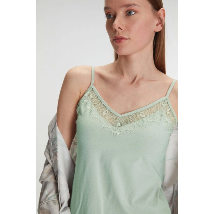 Arias Closet Sabahlık Atlet ve Pantolon Takım Pamuklu Pijama Set