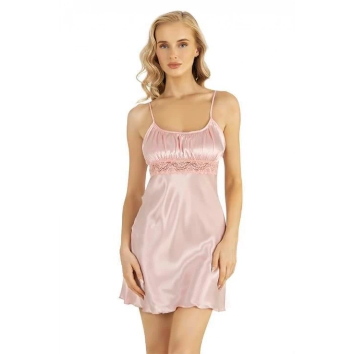 Arias Closet Somon Kısa Saten Gecelik 8208