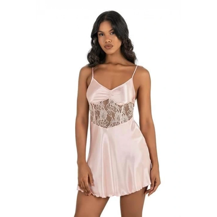 Arias Closet Somon Kısa Saten Gecelik 8239