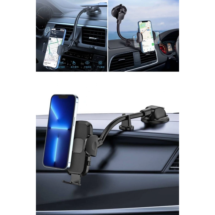 Ayarlanabilir Vakum Kilitli Cam Ve Torpidoya Takılabilen Telefon Tutucu