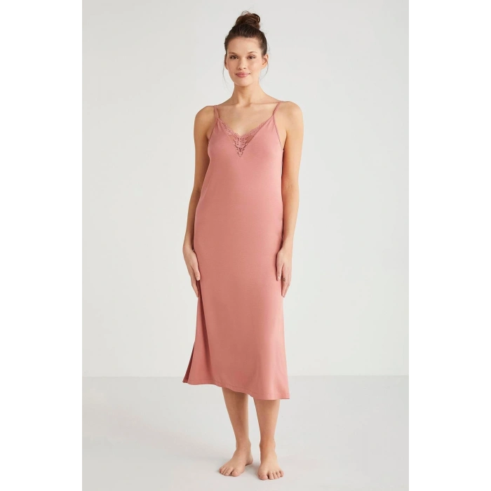 Catherines %100 Viskon Çiçek Desen 2li Sabahlık Gecelik Takımı