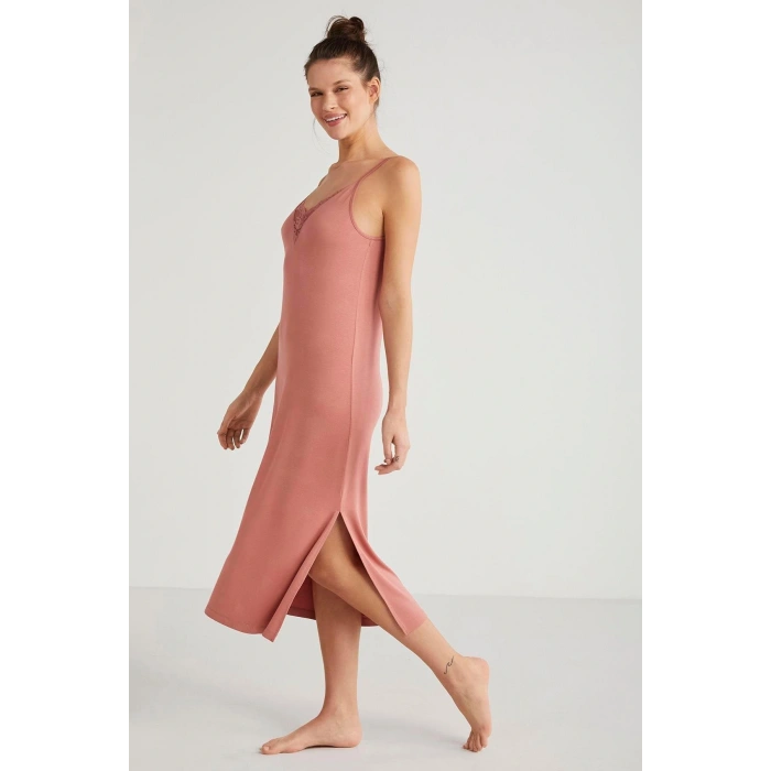 Catherines %100 Viskon Çiçek Desen 2li Sabahlık Gecelik Takımı