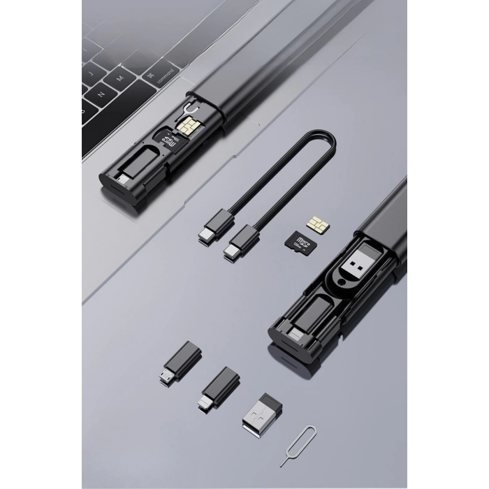 Cep Tipi 60W Bas Aç Type-C,İphone Şarj,Micro USB Hızlı Şarj Data Kablo Seti