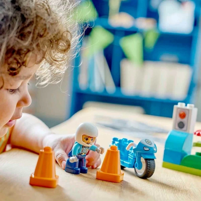 CEYLAN ADAM 10471 Duplo Mavi Polis Motosikleti 11 parça +2 yaş